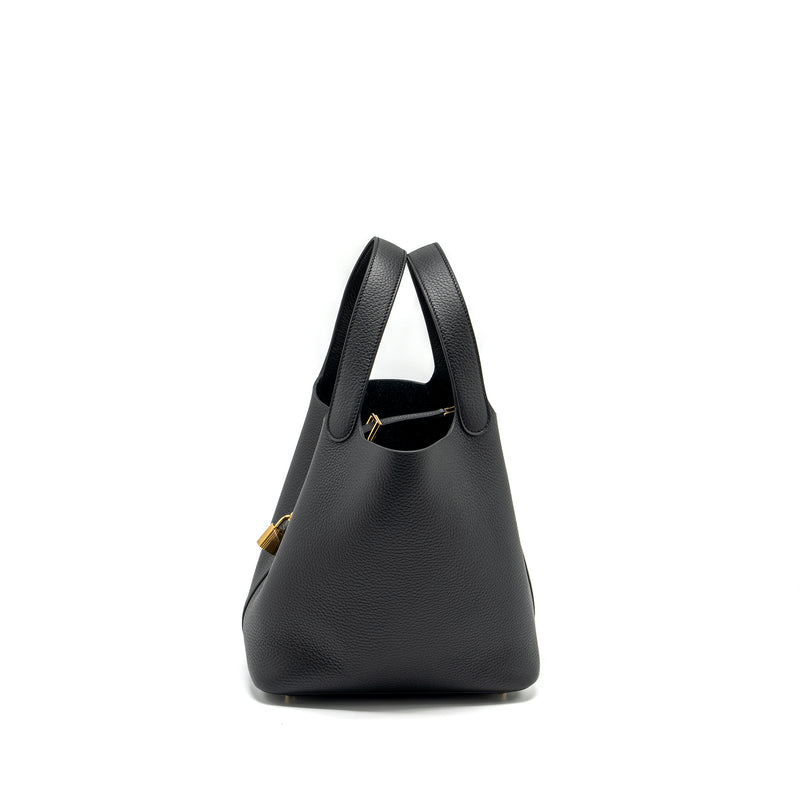 Hermes Picotin 22 Lock Bag Clemence Black GHW Stamp B