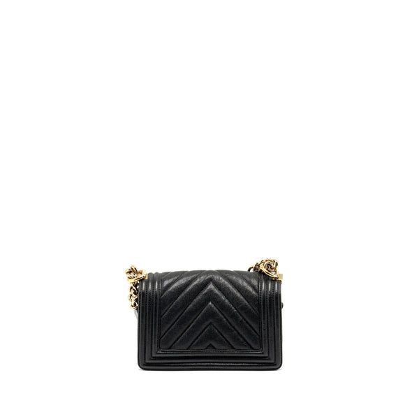 Chanel Small Boy bag Chevron Caviar black LGHW