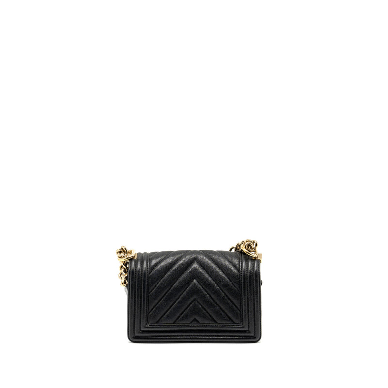Chanel Small Boy bag Chevron Caviar black LGHW