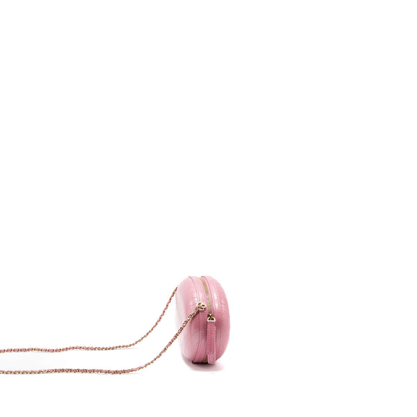 Chanel Oval Chevron Bag Lambskin Pink LGHW