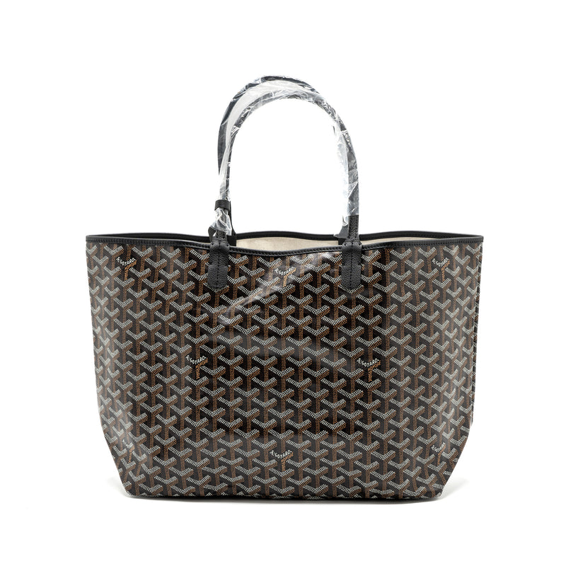 Goyard Saint Louis PM Tote Bag Goyardline Canvas Black SHW