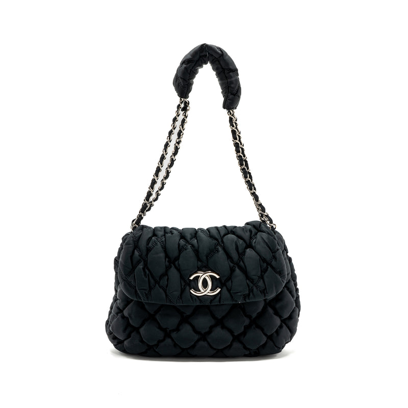 Chanel quilted flap shoulder bag nylon black SHW