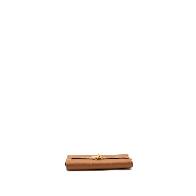 Hermes kelly long wallet epsom gold GHW stamp D