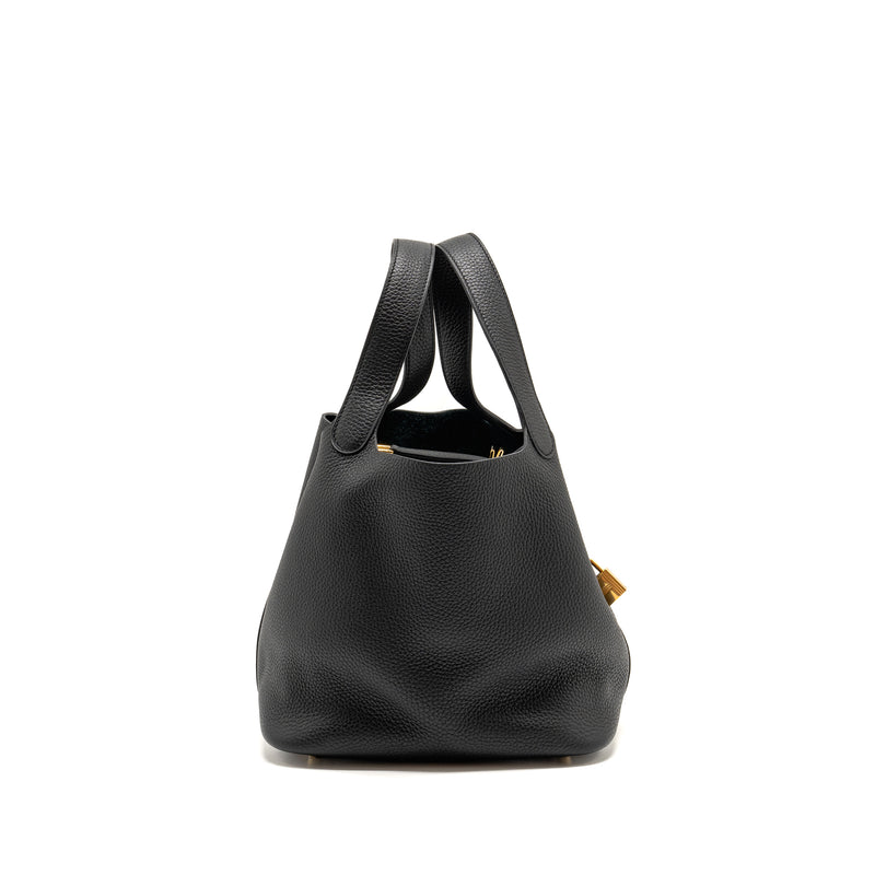 Hermes Picotin 22 Lock Bag Clemence Black GHW Stamp D