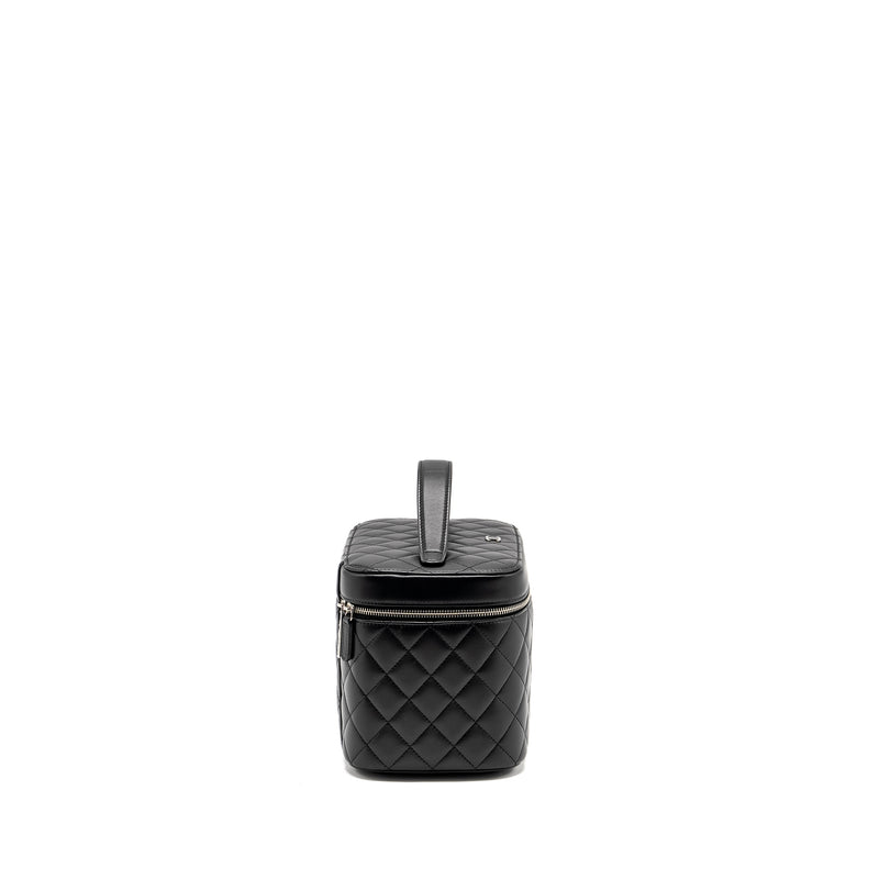 CHANEL Quilted Vanity Case Lambskin Black SHW