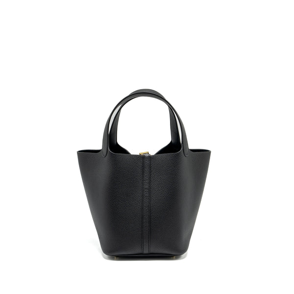 Hermes Picotin 22 Lock Bag Clemence Black GHW Stamp B