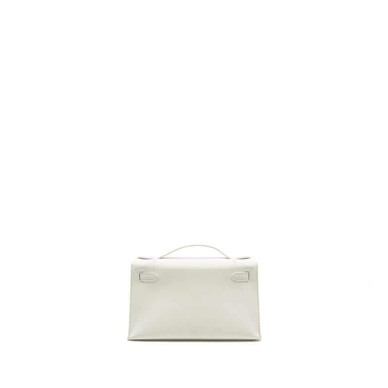 Hermes Kelly Pochette swift 01 Blanc GHW stamp U