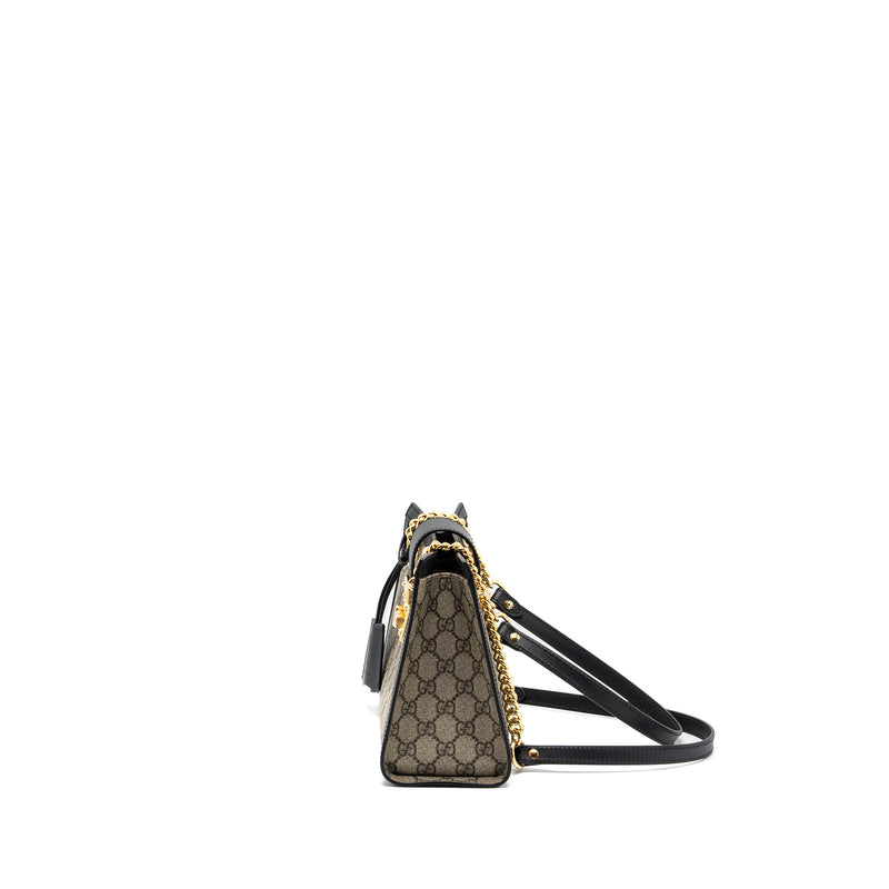 Gucci small GG padlock shoulder bag GG supreme canvas black GHW