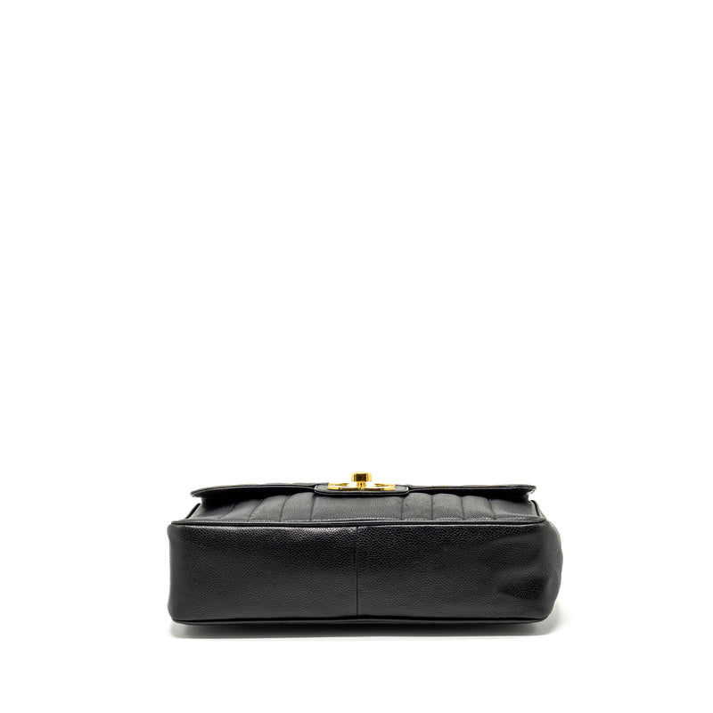 Chanel vintage quilted flap bag caviar black GHW