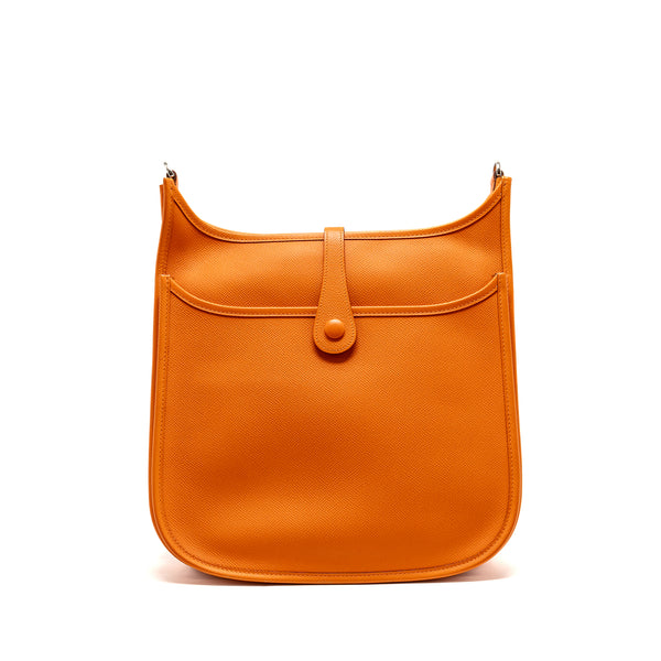 Hermes Evelyne 29 Epsom Orange SHW Stamp Square K