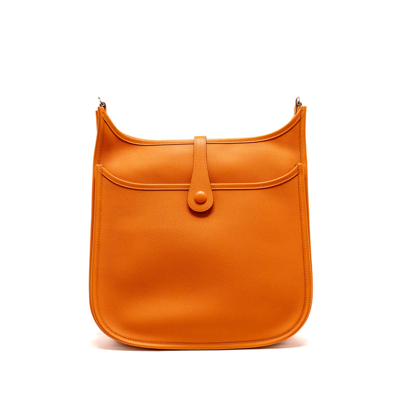 Hermes Evelyne 29 Epsom Orange SHW Stamp Square K