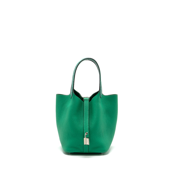 Hermes Picotin 18 Lock Bag Clemence /Alligator Touch Menthe/Vert Jade SHW Stamp Z