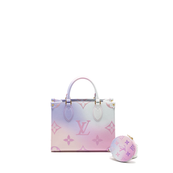 Louis Vuitton onthego PM calfskin sunrise pastel multicolour pink / purple GHW