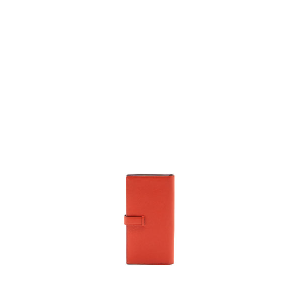 Hermes Bearn Long Wallet Epsom Capucine/ Rouge H GHW Stamp C