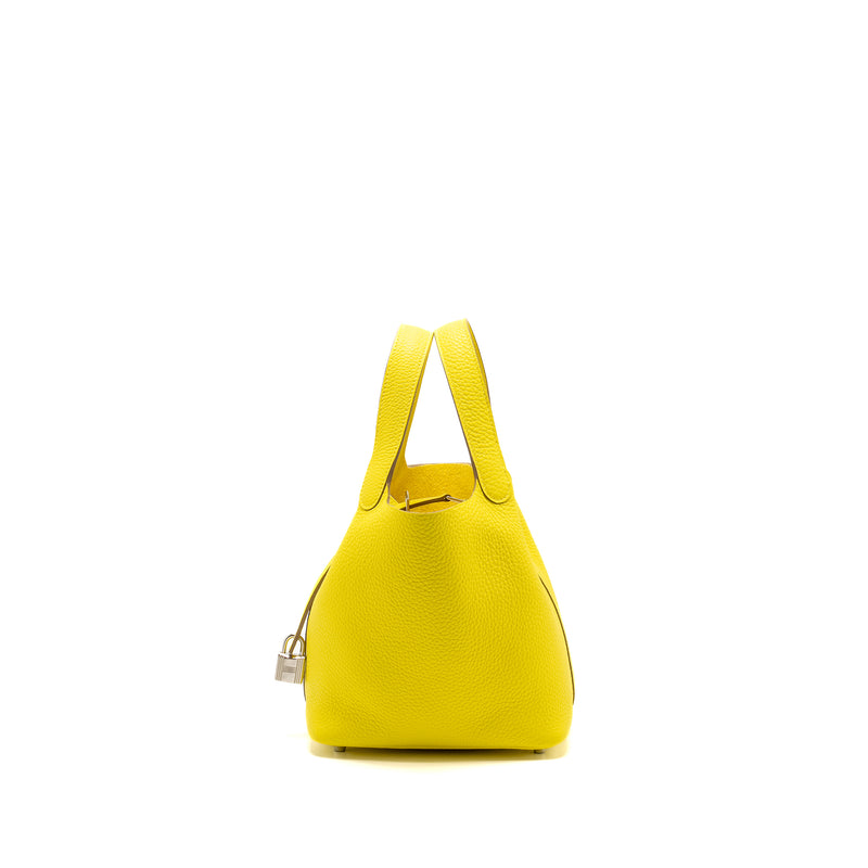 Hermes Picotin 18 Lock Bag Clemence Lime SHW Stamp U