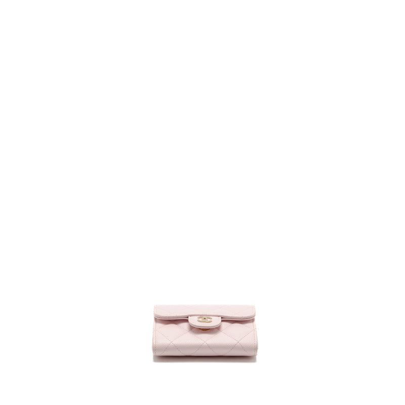 Chanel Mini Card Holder with Chain Caviar Pink GHW