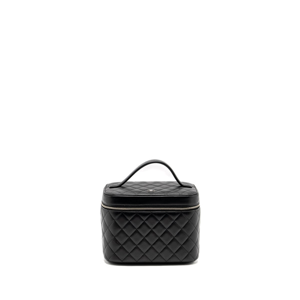 CHANEL Quilted Vanity Case Lambskin Black SHW