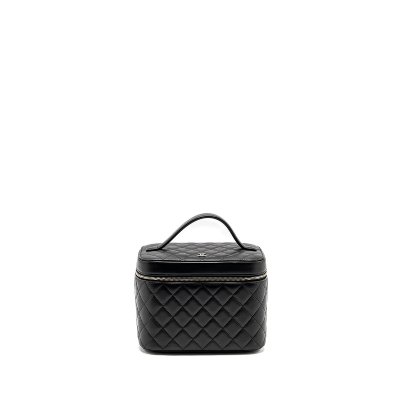 CHANEL Quilted Vanity Case Lambskin Black SHW