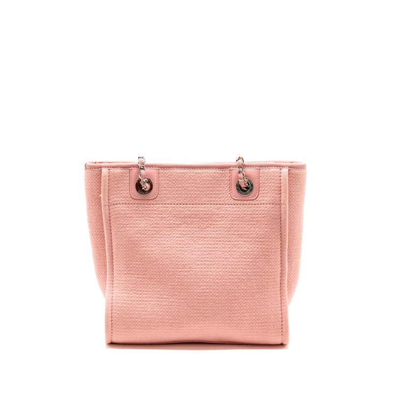 Chanel Deauville Pm Tote Bag Canvas Pink SHW (microchip)