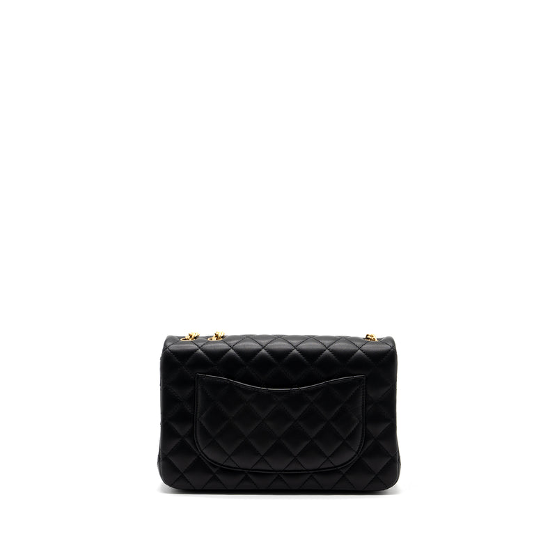 Chanel 23s camellia chain flap bag lambskin black GHW (Mircochip)