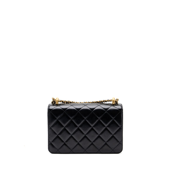 Chanel 24C gold crush flap bag calfskin black GHW (microchip)
