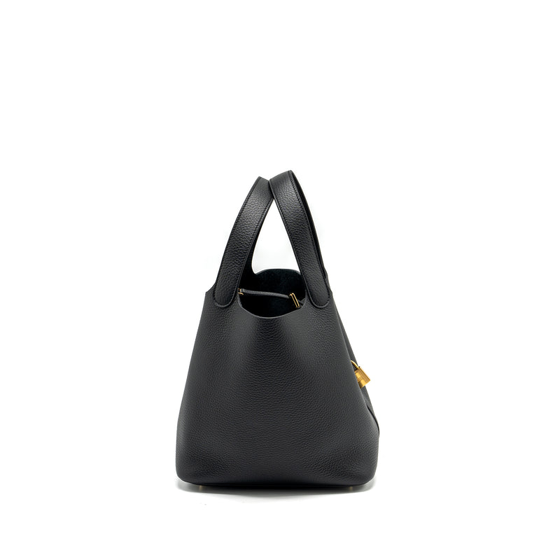 Hermes Picotin 22 Lock Bag Clemence Black GHW Stamp B