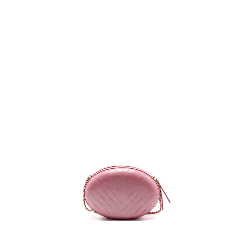 Chanel Oval Chevron Bag Lambskin Pink LGHW