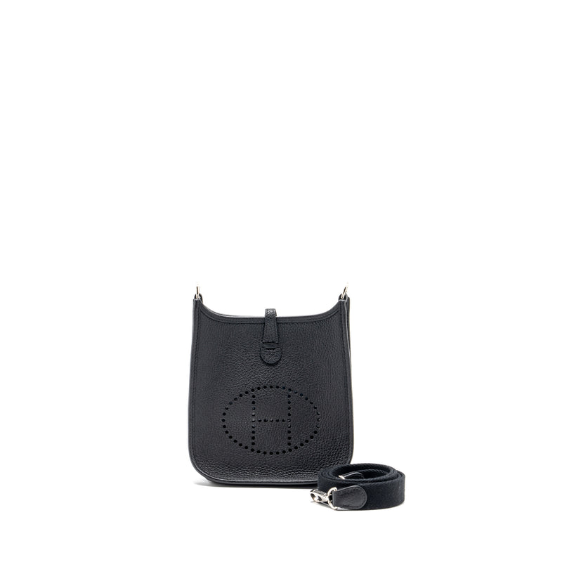 Hermes Mini Evelyn Clemence Black SHW Stamp Z