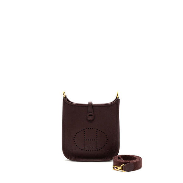 HERMES MINI EVELYN CLEMENCE ROUGE SELLIERE GHW STAMP Z
