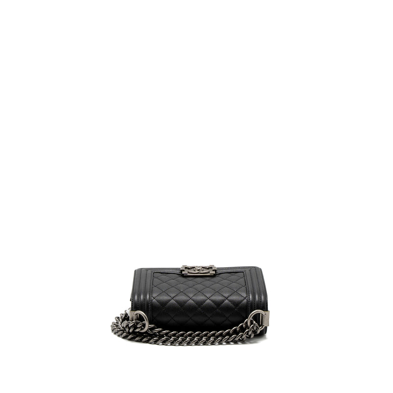 Chanel Small Boy Bag Caviar Black SHW (Microchip)