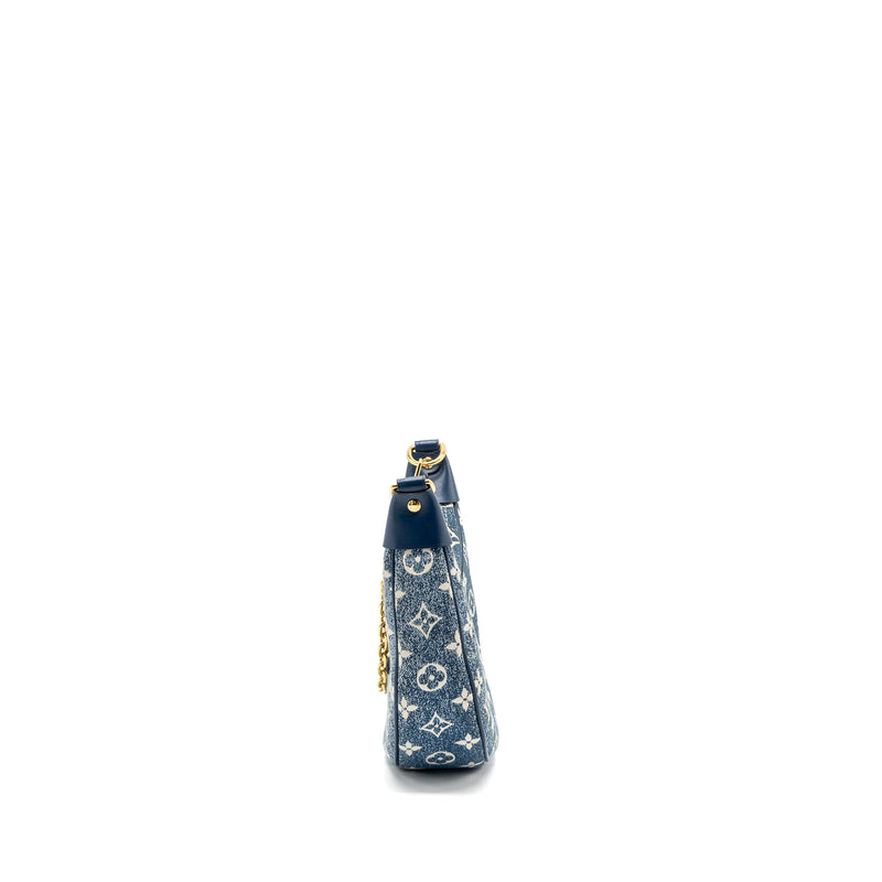 Louis Vuitton Half-moon Loop Baguette bag denim blue GHW (New Version)