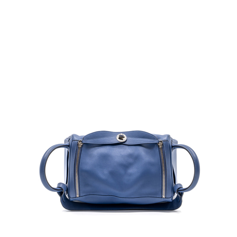Hermes Lindy 30 Swift Blue Brighton Multicolour Strap SHW Stamp C