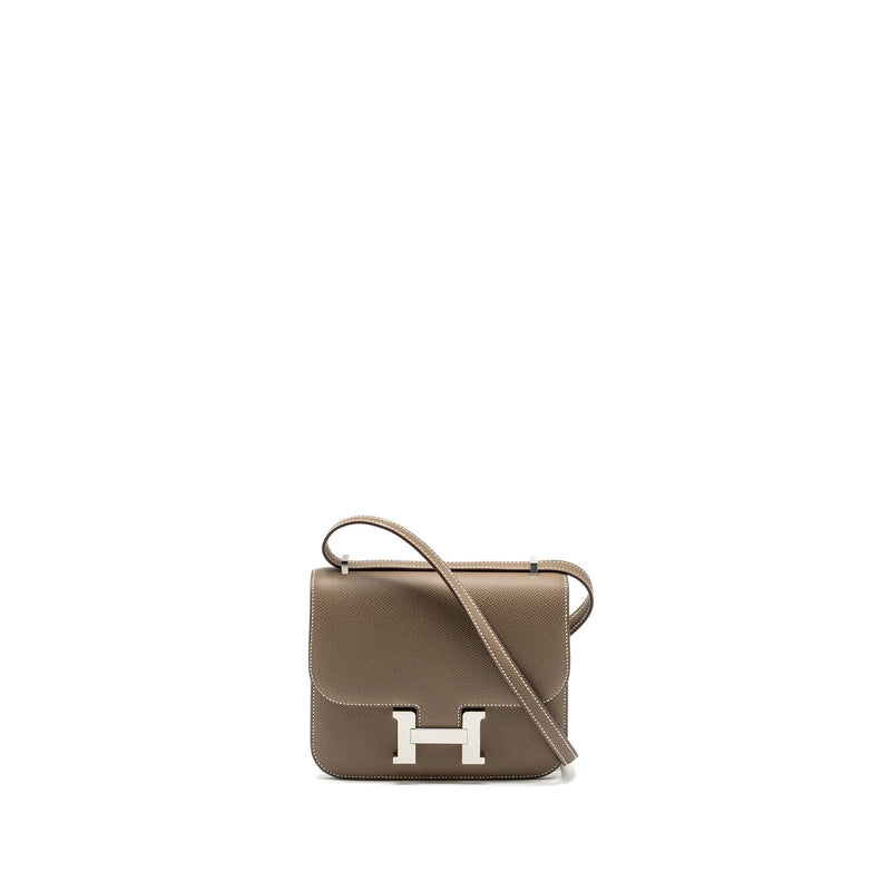 Hermes Mini Constance Epsom Etoupe SHW stamp U