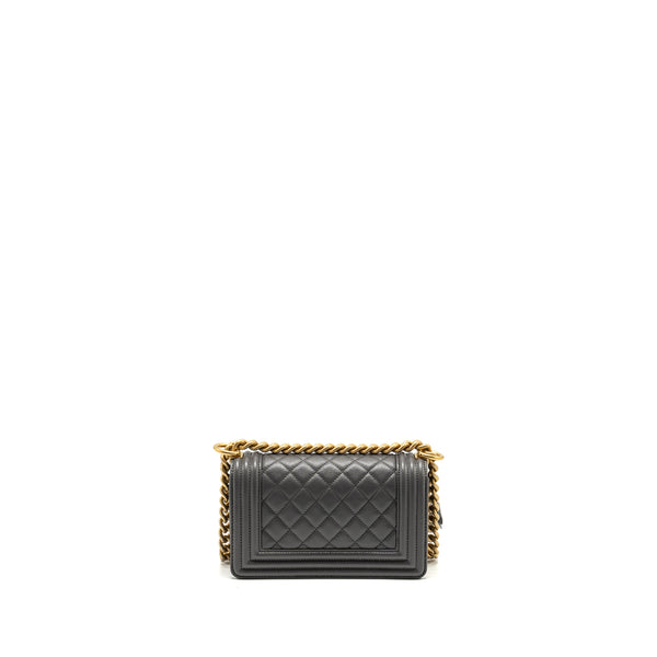 Chanel Small Boy Bag Caviar Dark Grey GHW (microchip)