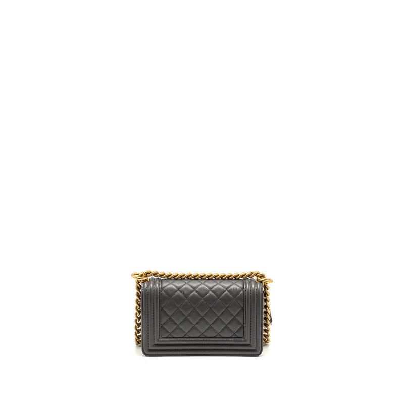 Chanel Small Boy Bag Caviar Dark Grey GHW (microchip)