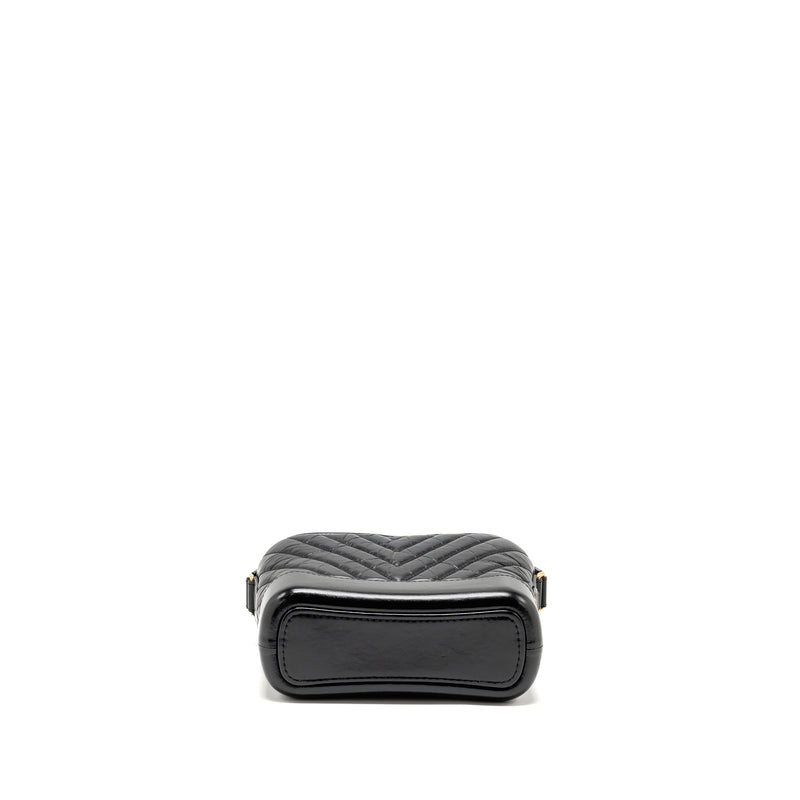 Chanel Small Gabrielle Hobo Bag Chevron Calfskin Black Multicolour Hardware