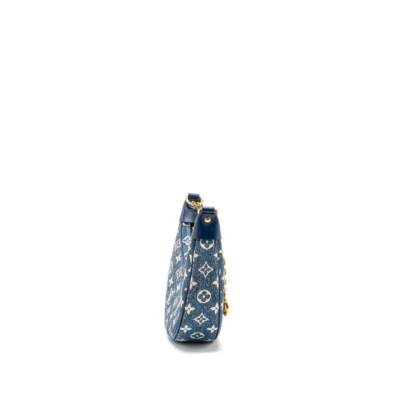 Louis Vuitton Half-moon Loop Baguette bag denim blue GHW (New Version)