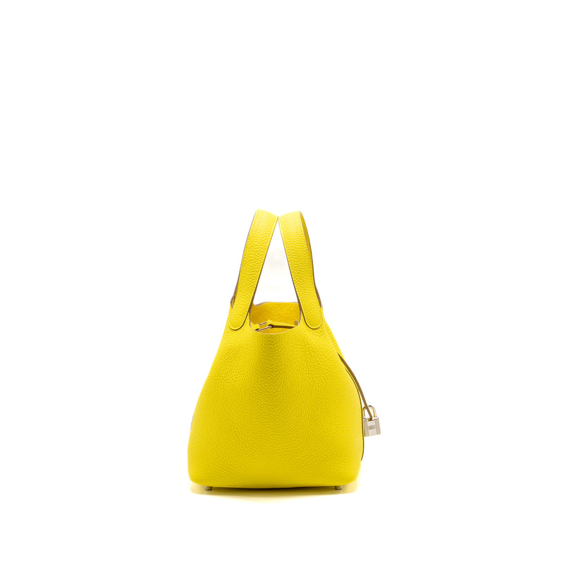 Hermes Picotin 18 Lock Bag Clemence Lime SHW Stamp U