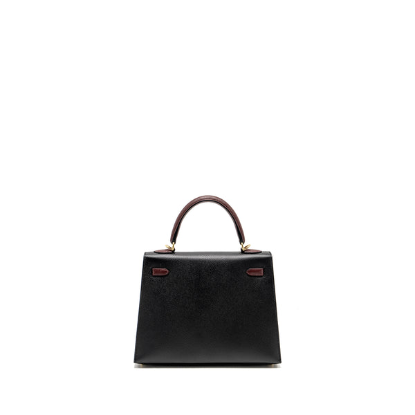 Hermes Kelly 25 Special Order Epsom Black/Rough H LGHW Stamp Y