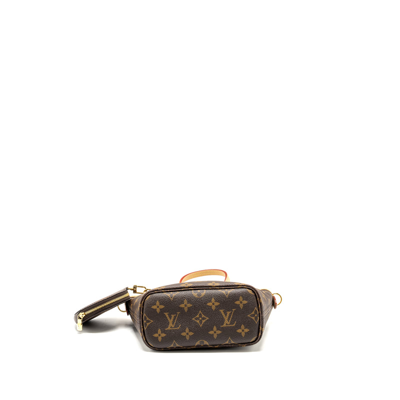 Louis Vuitton Neverfull BB Beige Strap Monogram Canvas GHW