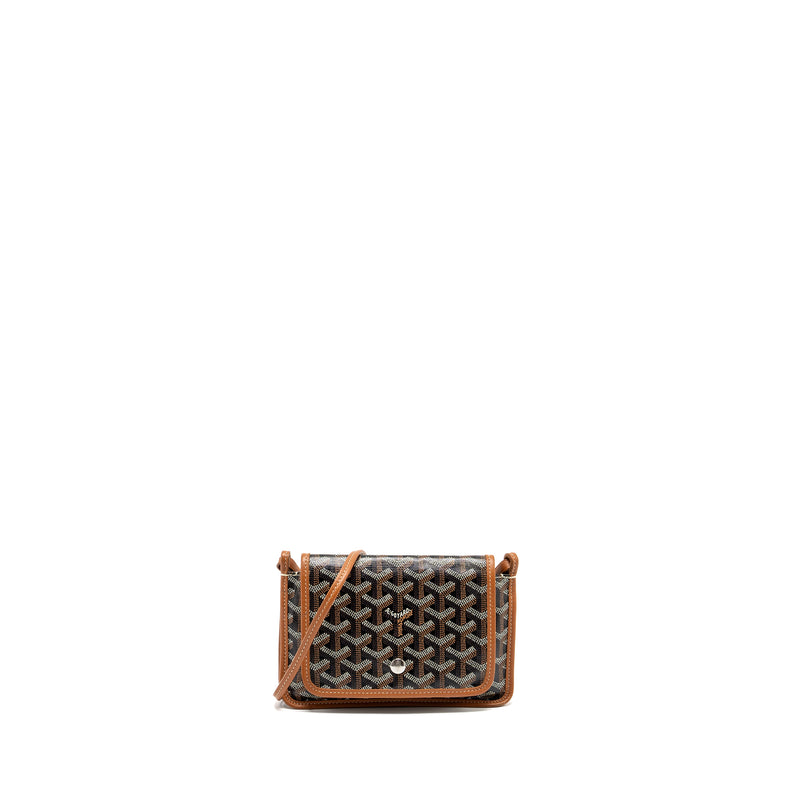 Goyard Plumet Pocket Wallet Goyardline canvas / calfskin Tan SHW