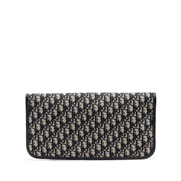 Dior Folder Clutch Oblique Canvas/Calfskin Blue GHW