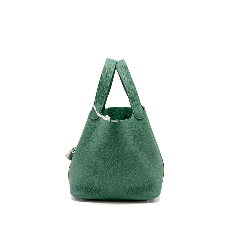 Hermes Picotin 22 Lock Bag Clemence Vert Moyen SHW Stamp W