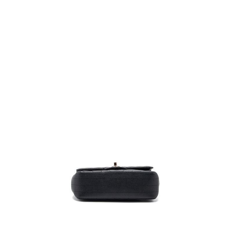 Chanel Mini Rectangular Flap Bag Chevron Caviar Black SHW