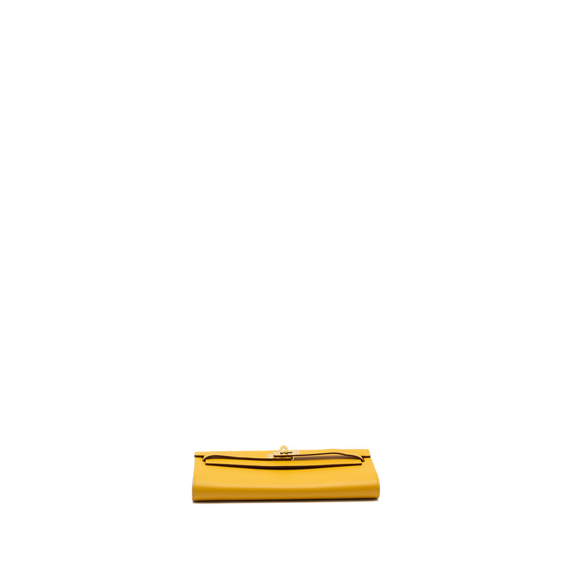 Hermes kelly to go epsom jaune amber GHW stamp Z