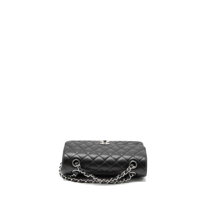 Chanel Black Quilted Caviar Leather Small Double Flap Bag with, Lot #58065