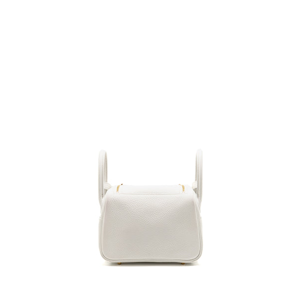 Hermes Mini Lindy II Clemence New White GHW Stamp W