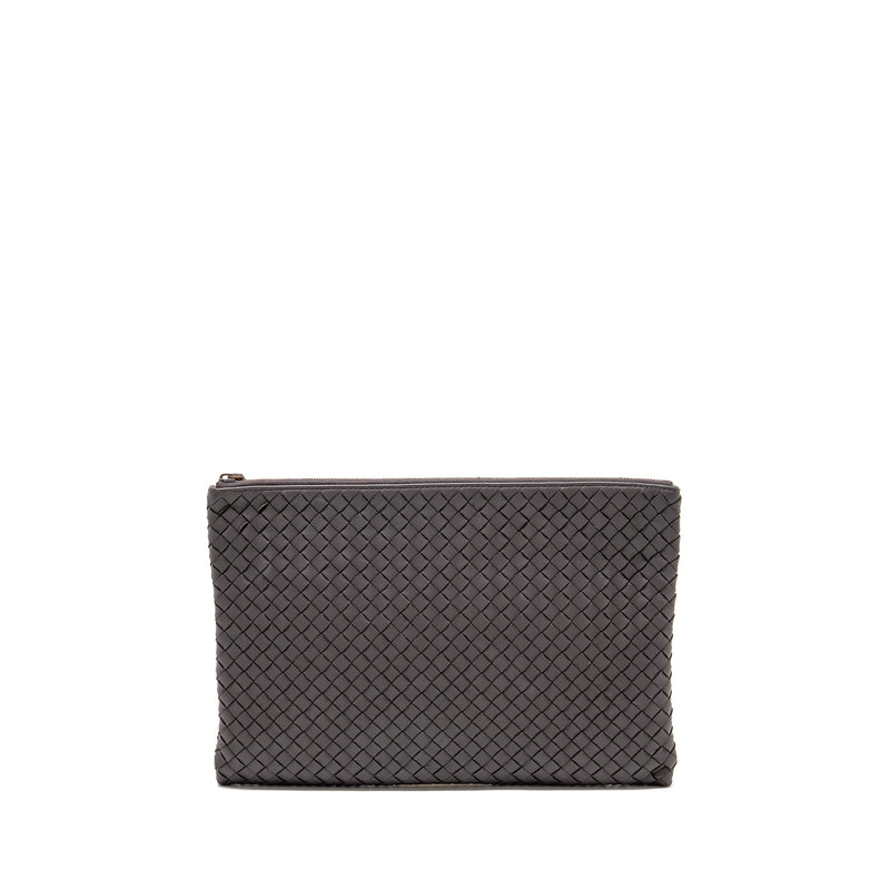 Bottega Veneta Intrecciato Clutch Leather Brown SHW