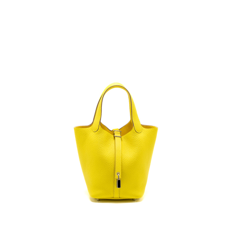 Hermes Picotin 18 Lock Bag Clemence Lime SHW Stamp U