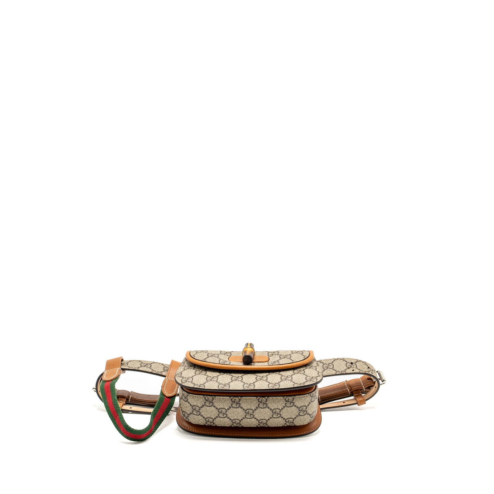 GUCCI Bamboo 1947 Mini Belt Bag, Waist Body Coated Canvas, Leather, Women\'s, Honest Gucci Bamboo 1947 Belt Bag Review | What Fits, First  main image 2